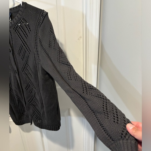 Women’s Charcoal Gray Button-Up Sweater - Picture 3 of 7